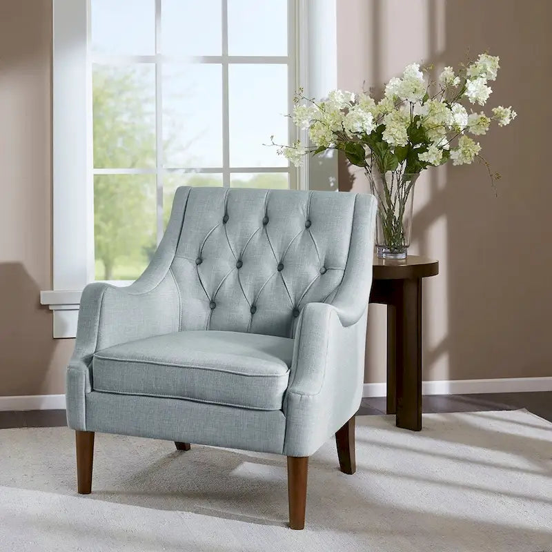 Poltrona moderna accent con bottoni capitonné
