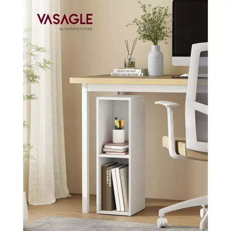 Libreria a Cubi, Organizer a Ripiani Aperti per Soggiorno/Ufficio, Design Salvaspazio ad Angolo, Montaggio Senza Attrezzi