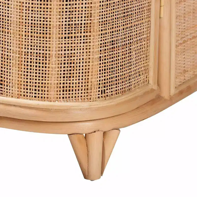 bali & pari Yanka Meuble de Rangement en Rotin Naturel: Fait à la Main, 2 Étagères, Design Bohème