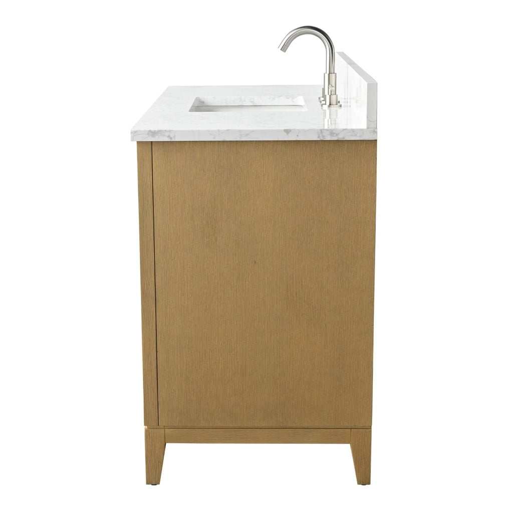 Mobile da Bagno Vanity Art con Lavabo in Ceramica e Top in Marmo Ricomposto