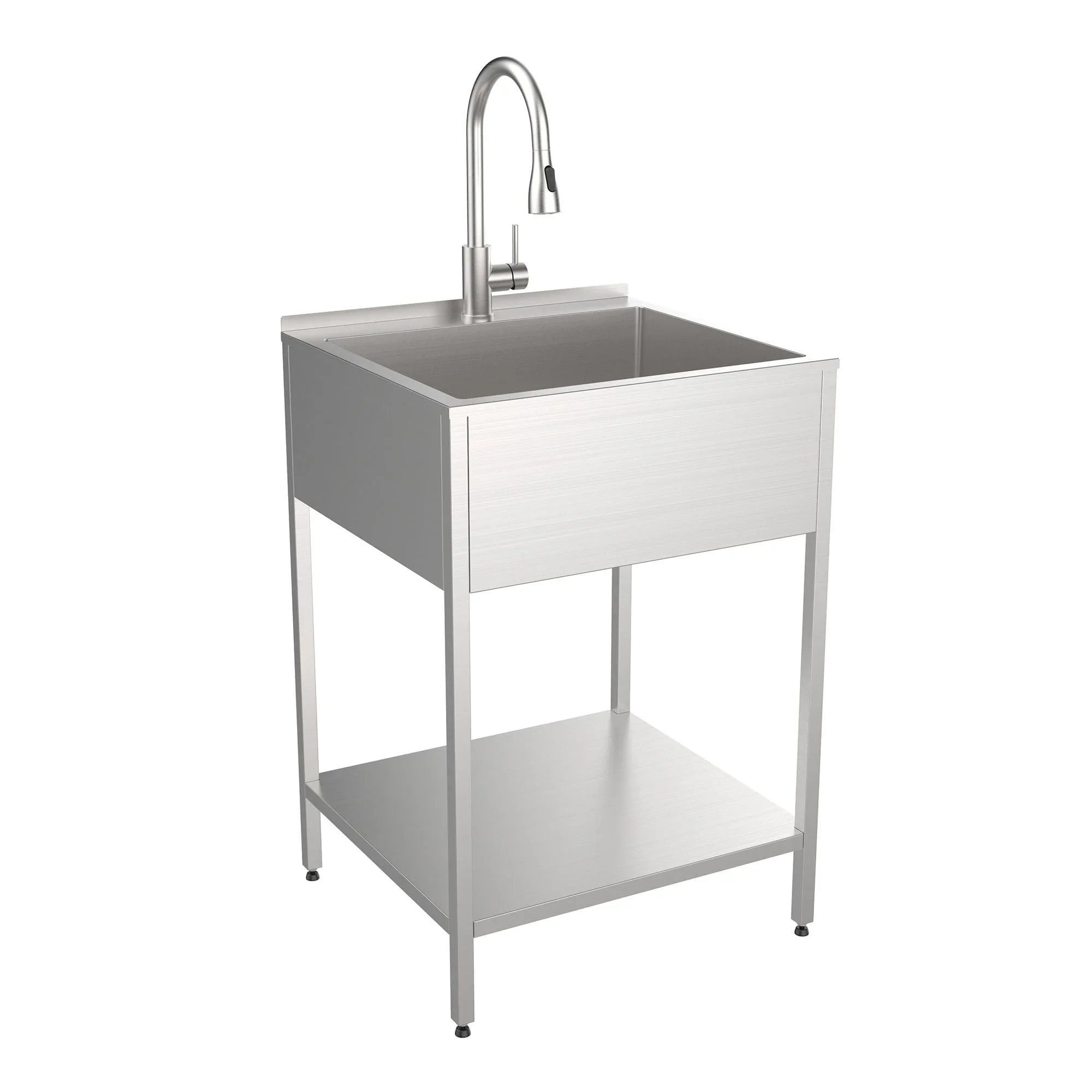 Lavatoio e mobile in acciaio inox 24" L x 22" P x 35" H