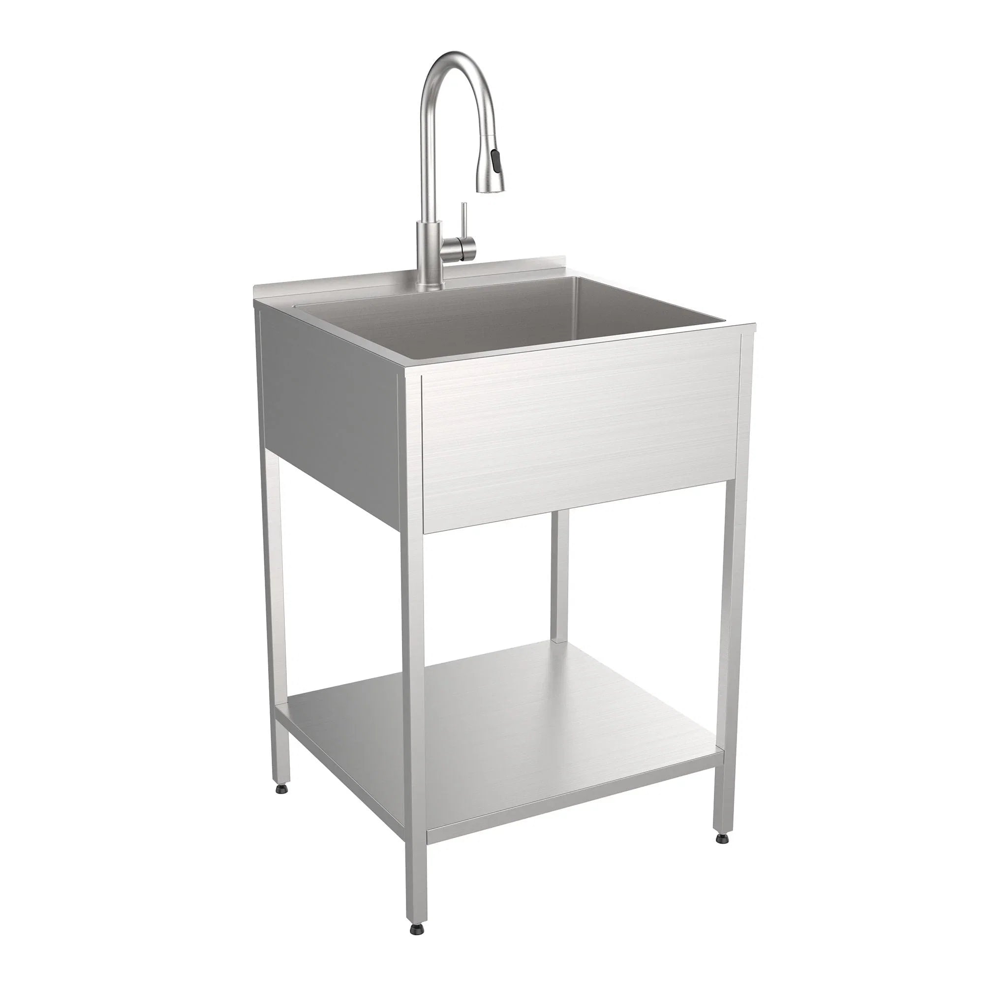 Évier de buanderie et support de lavage en acier inoxydable de 24 po L x 22 po P x 35 po H