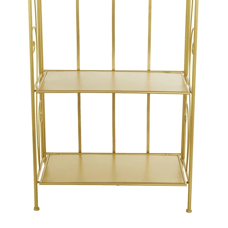 Scaffale pieghevole alto a 5 ripiani in metallo a spirale per interni ed esterni - Oro o Bianco - Roche River Decor