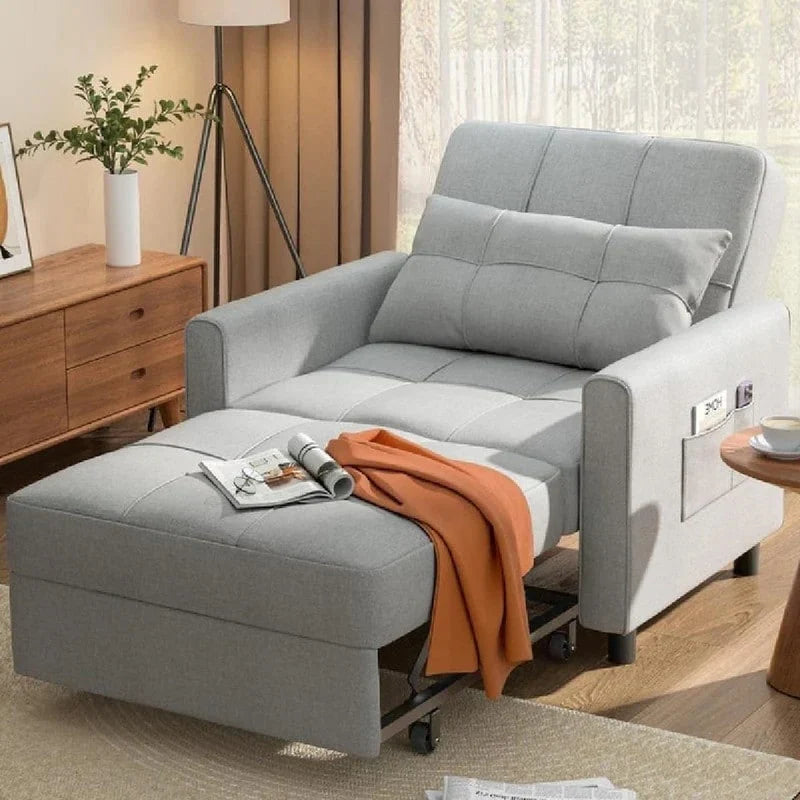 Divano letto trasformabile 3-in-1, Poltrona letto estraibile, Letto pieghevole convertibile per soggiorno