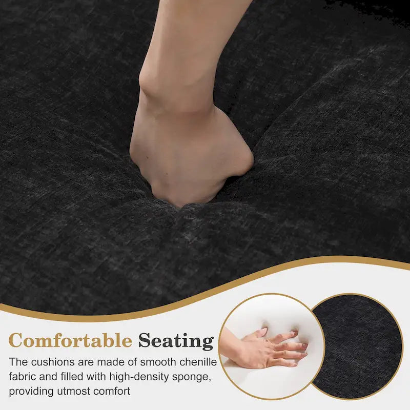 Poltrona moderna imbottita con borchie e gambe in legno