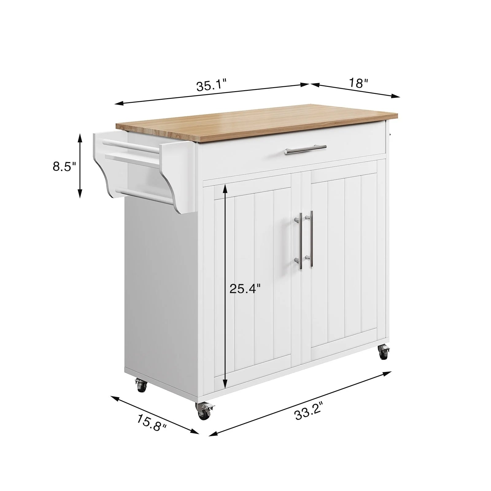 Isola da Cucina Mobile con Armadietto Contenitore