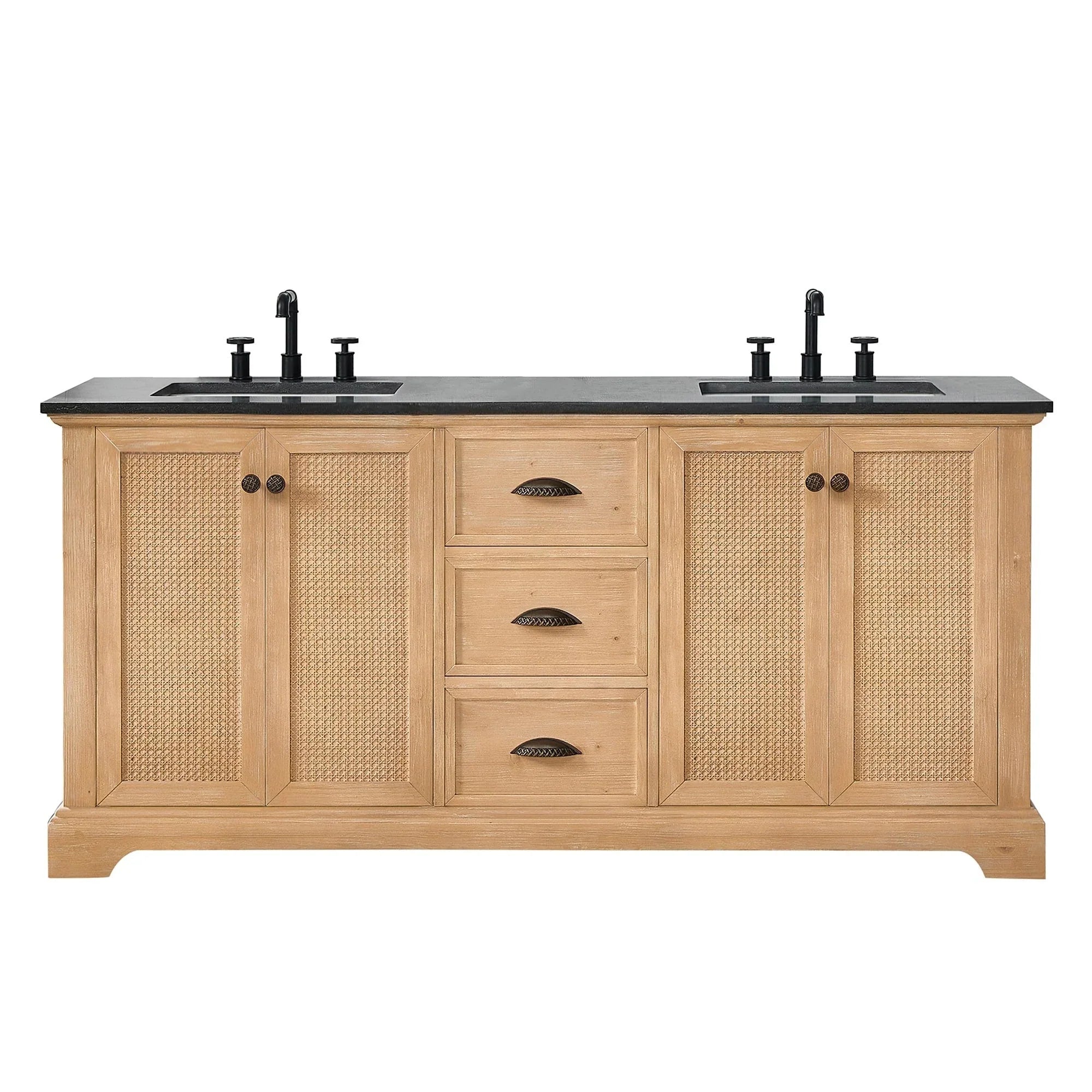 Mobile bagno Hervas con top in marmo naturale senza specchio