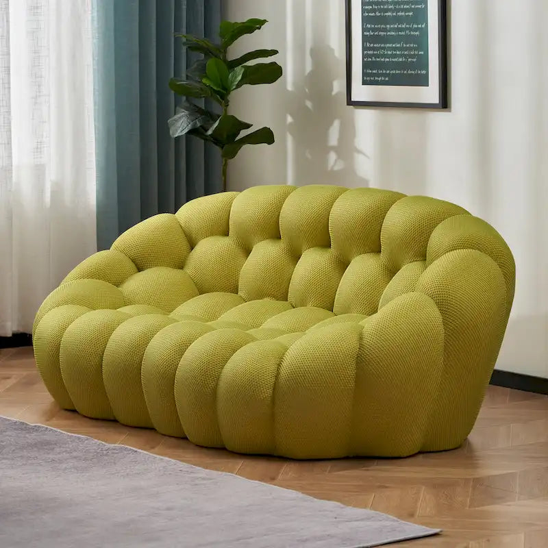 Divano pigro curvo a bolla 2 posti a nido d'ape con tessuto 3D per soggiorno salotto appartamento