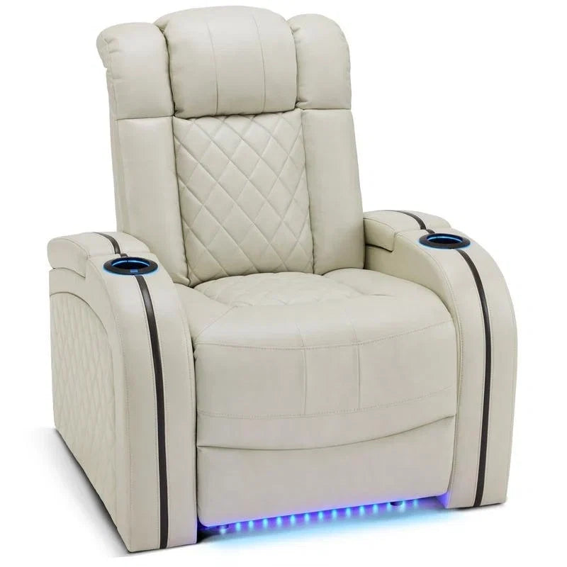 Poltrona reclinabile MCombo con poggiatesta regolabile, sedile home theater a doppio motore con porta USB, pelle traspirante HTS411