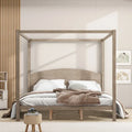 Letto a piattaforma a baldacchino King Size con testiera e gambe di supporto