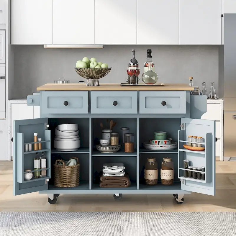 Carrello da Cucina su Ruote Portatile con Contenitore