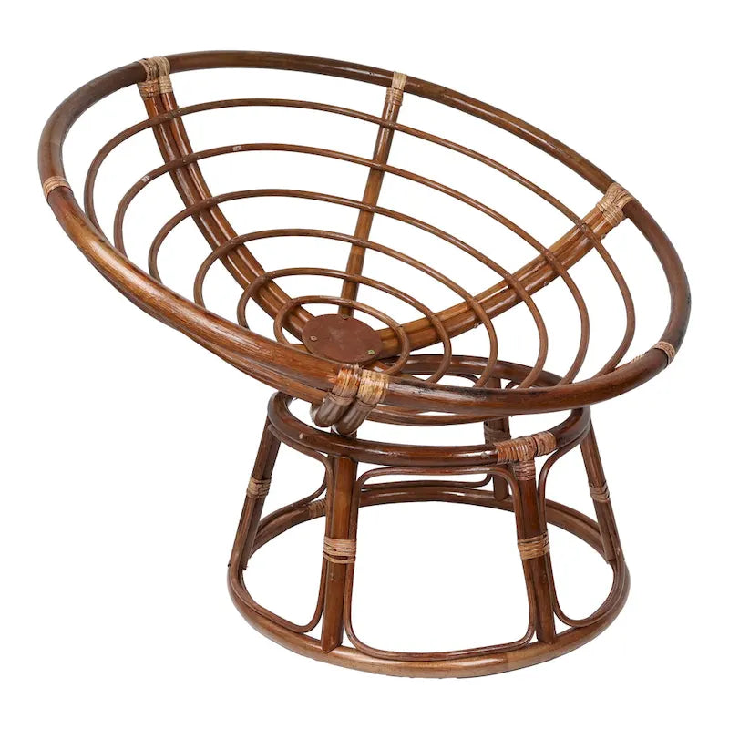Sedia Papasan in rattan da 42 pollici con cuscino in twill
