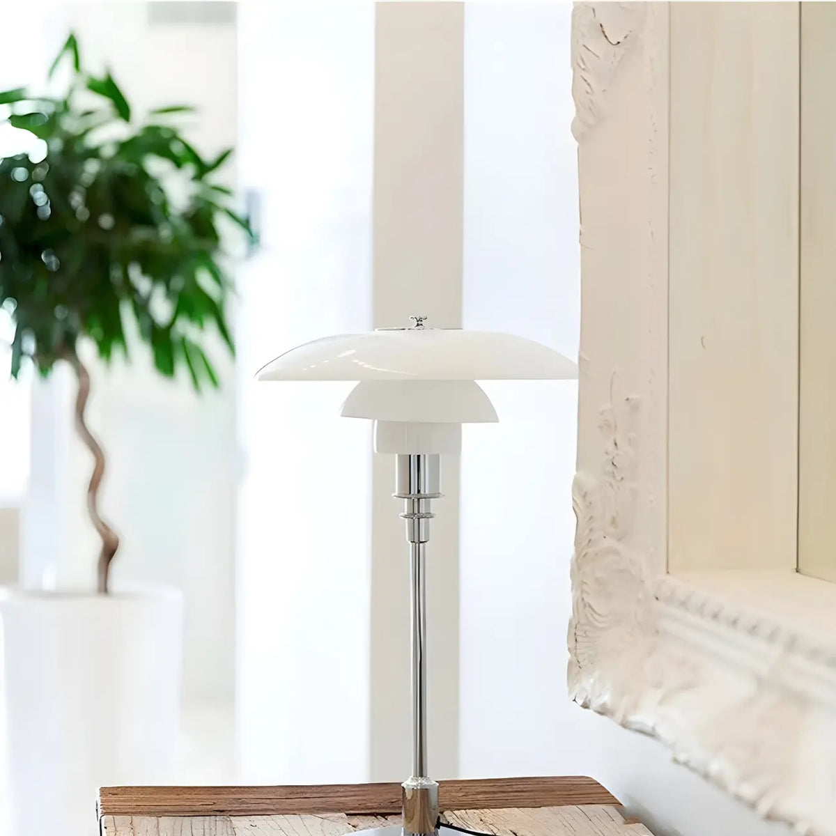 Lampe de table à LED à niveaux post-moderne HomeyFad avec alimentation intégrée