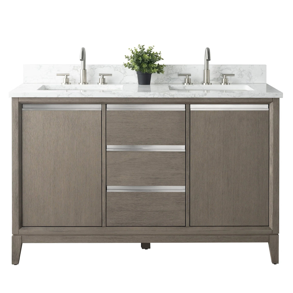 Mobile da Bagno Vanity Art con Lavabo in Ceramica e Top in Marmo Ricomposto