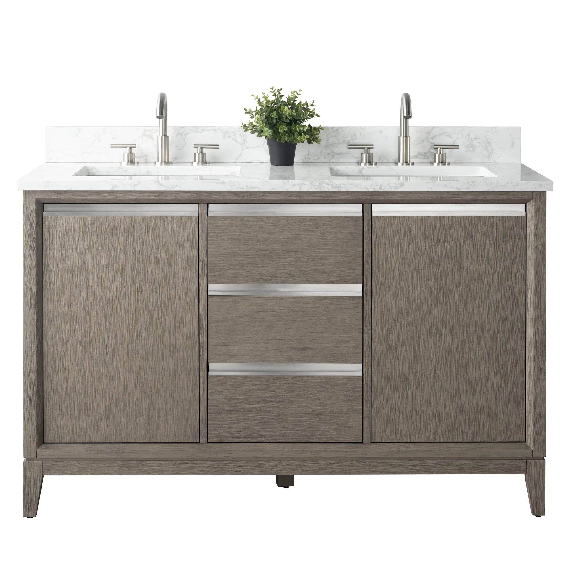 Mobile da Bagno Vanity Art con Lavabo in Ceramica e Top in Marmo Ricomposto