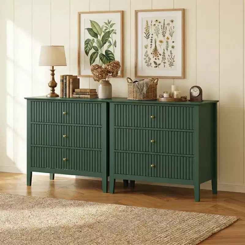 Cassettiera Heynemo a 3 Cassetti, Comodino in Legno Verniciato Alto 76 cm con Contenitore, Ampio Cassettone Moderno con Guide a Sfera