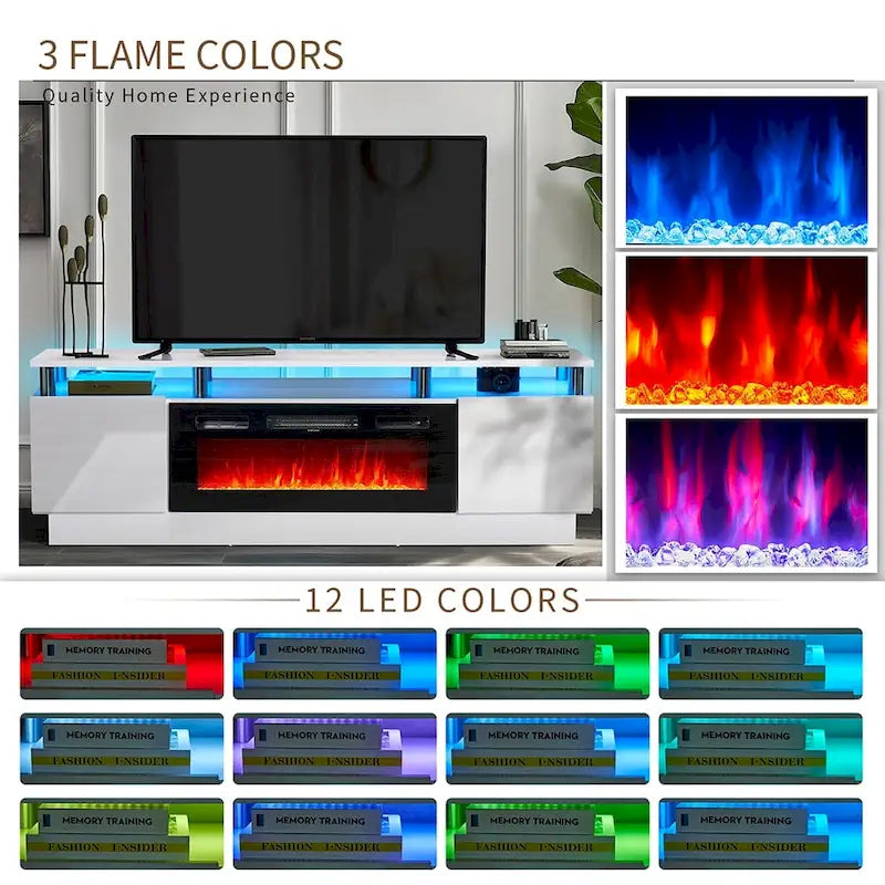 Mobile TV con caminetto da 70" con caminetto elettrico da 36"