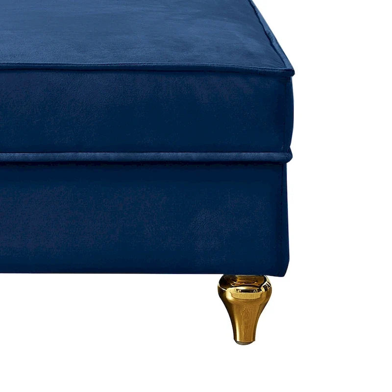 Sedia lunga da salotto francese elegante in velluto imbottito con cuscino e vano portaoggetti