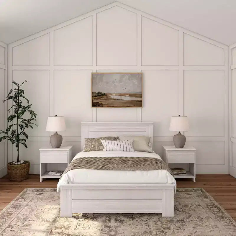 Telaio letto matrimoniale Plank+Beam Farmhouse con testiera, letto a piattaforma in legno massello