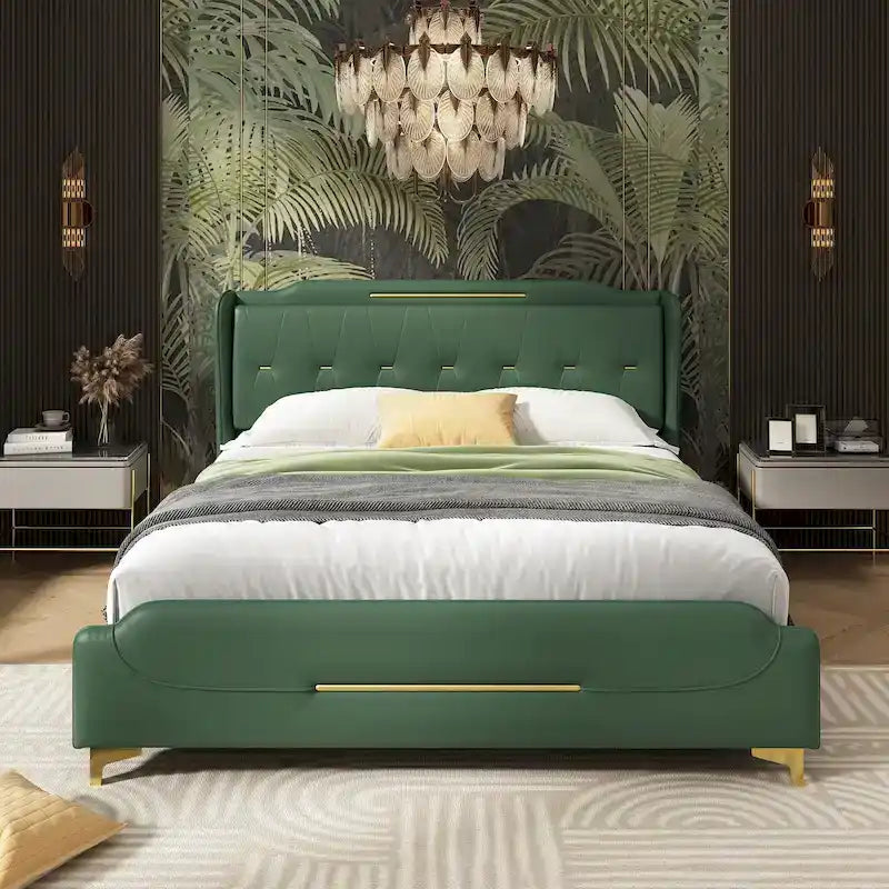 Letto Moderno Imbottito in Ecopelle