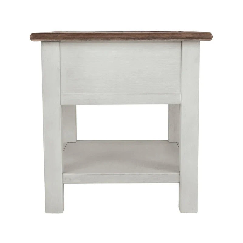 Tavolino occasionale Bolanburg bianco anticato/marrone