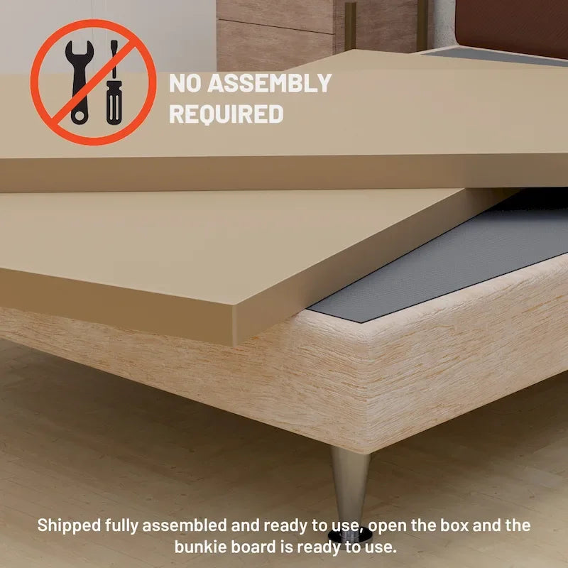 ONETAN, Base a doghe divisa da 1,5 pollici per materasso/supporto letto - Completamente assemblata, comfort e supporto migliorati, grigio
