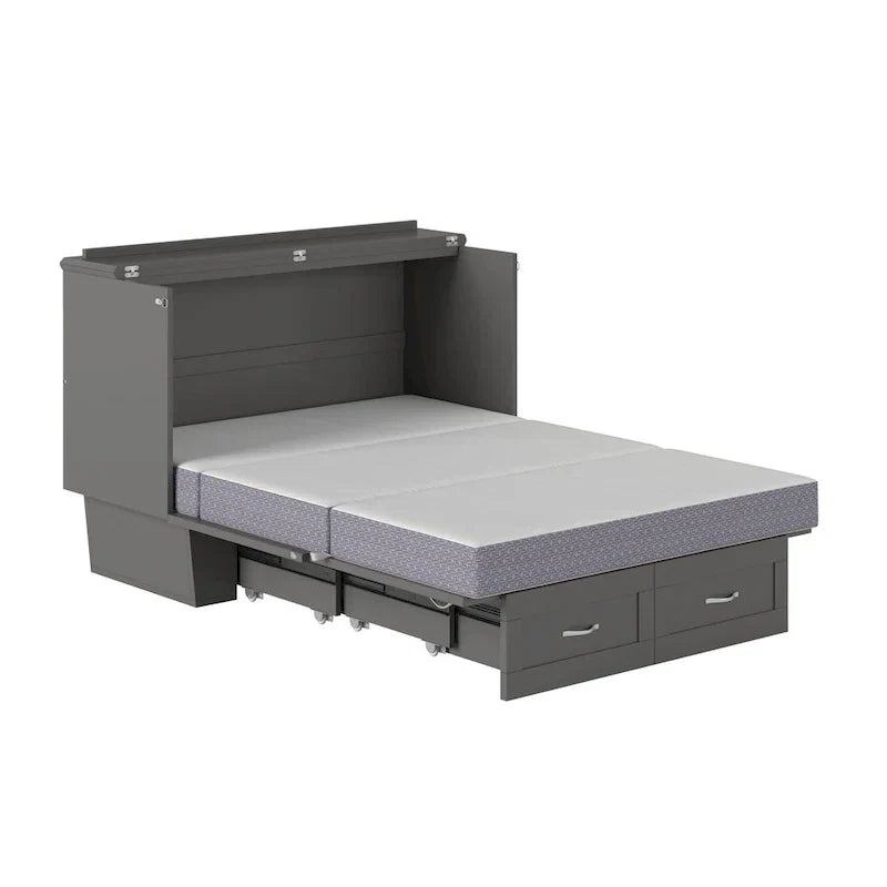 Mobile letto a scomparsa Monroe con materasso in memory foam da 6 pollici