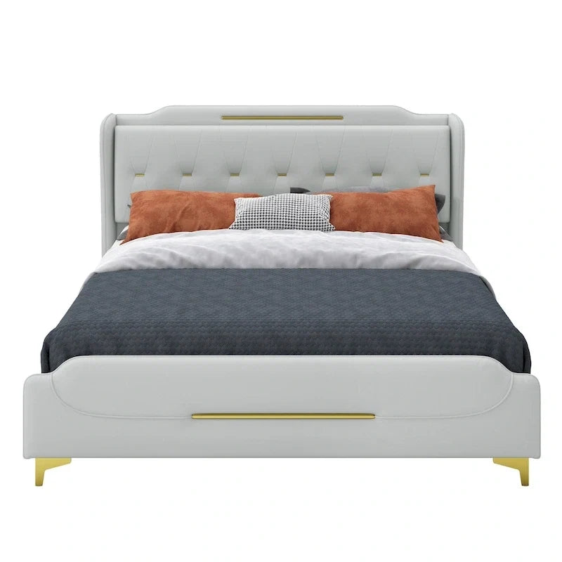 Letto Moderno Imbottito in Ecopelle