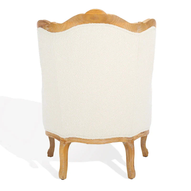 Poltrona con orecchioni Kali Oak in lino naturale - 34Lx34Px40H