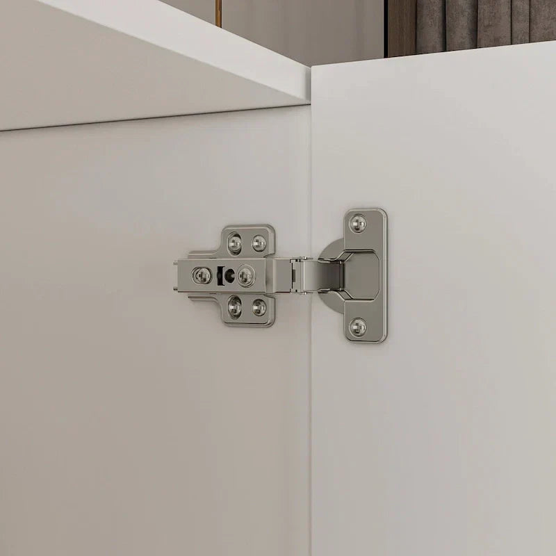 Armadio moderno freestanding in legno massiccio con ripiani
