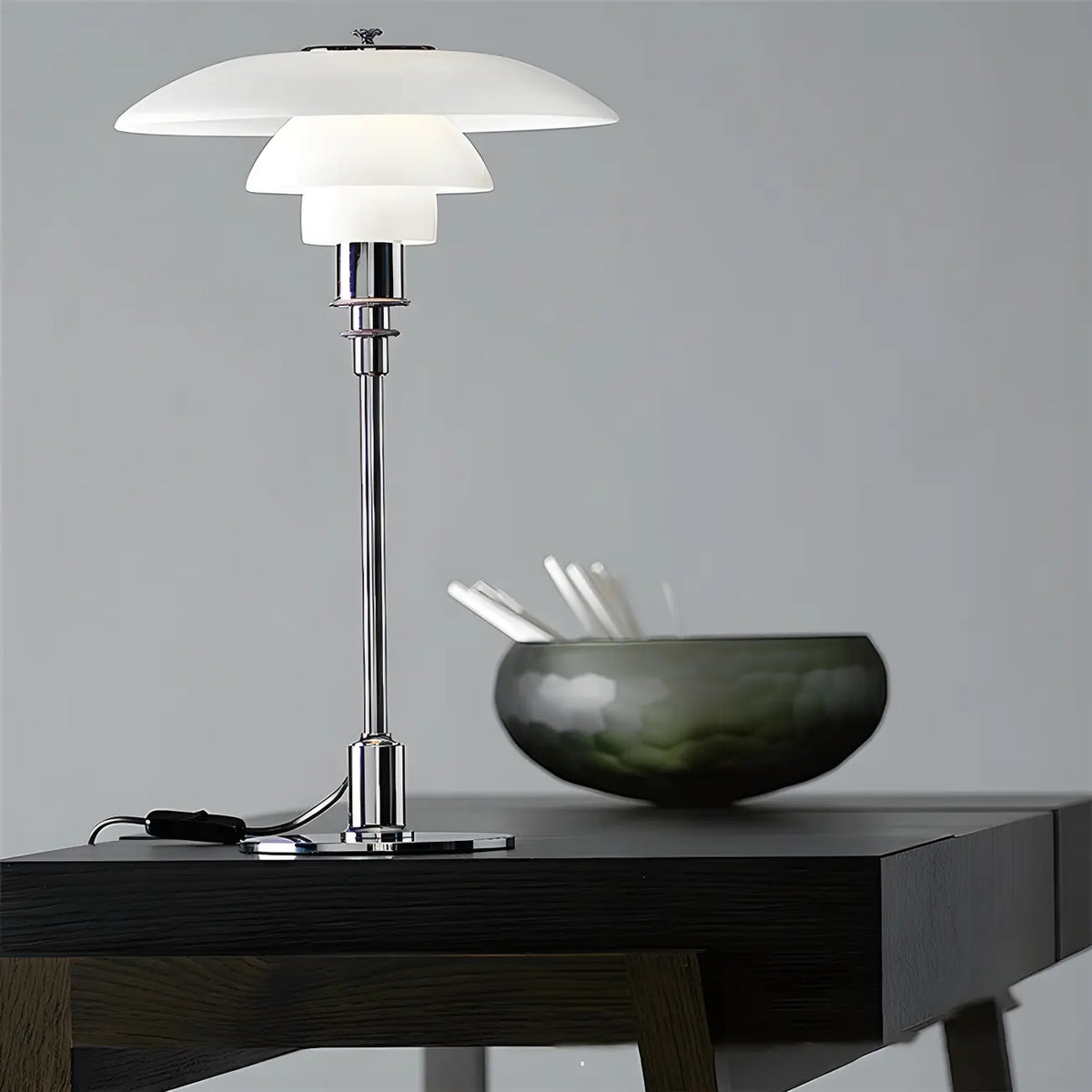 Lampe de table à LED à niveaux post-moderne HomeyFad avec alimentation intégrée
