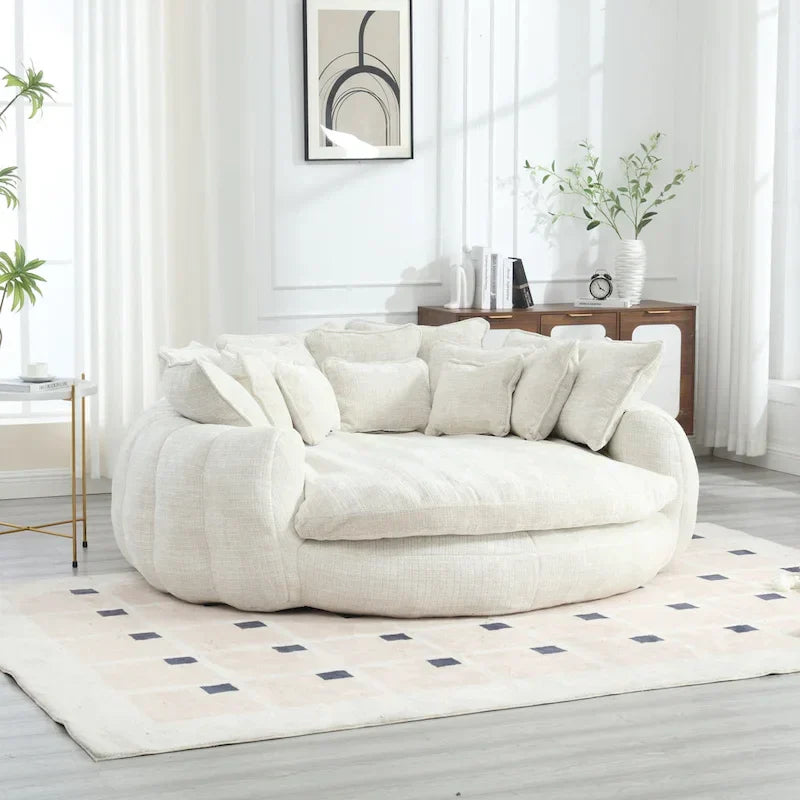 Comodo divano letto matrimoniale Loaf, divano letto oversize con braccioli
