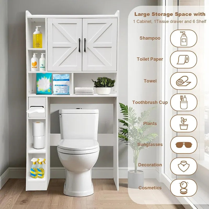 Mobiletto salvaspazio sopra il WC, Scaffali per bagno impermeabili