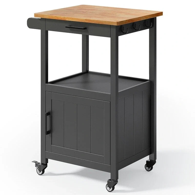 Carrello da Cucina in Legno con Cassetti