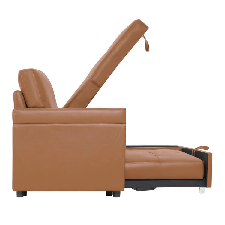 Divano sezionale reversibile con letto estraibile, chaise longue con contenitore nascosto, gambe durevoli,