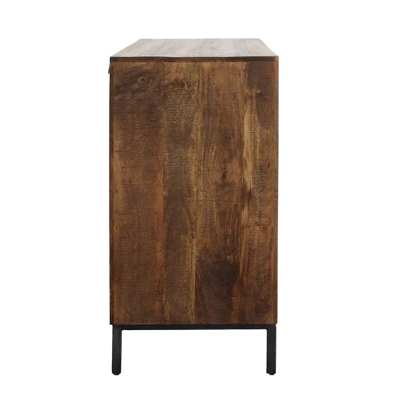 Credenza a 2 cassetti, 63 pollici di larghezza, marrone