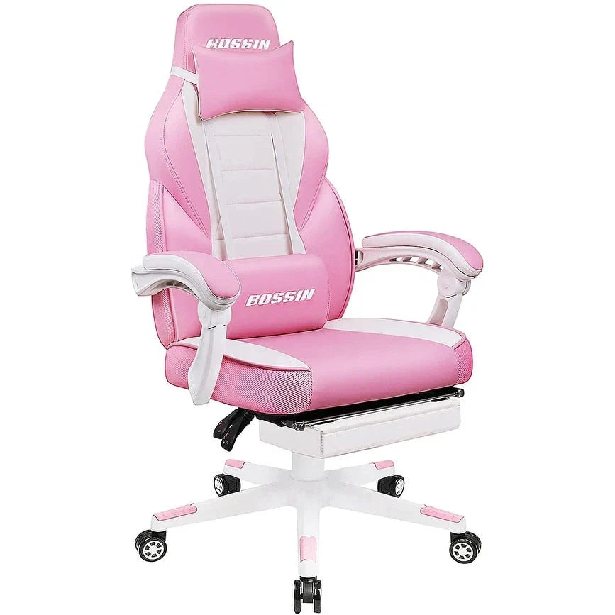 Sedia da gaming BOSSIN Racing Style, sedia da gamer per persone robuste fino a 136 kg, sedia da computer con schienale alto