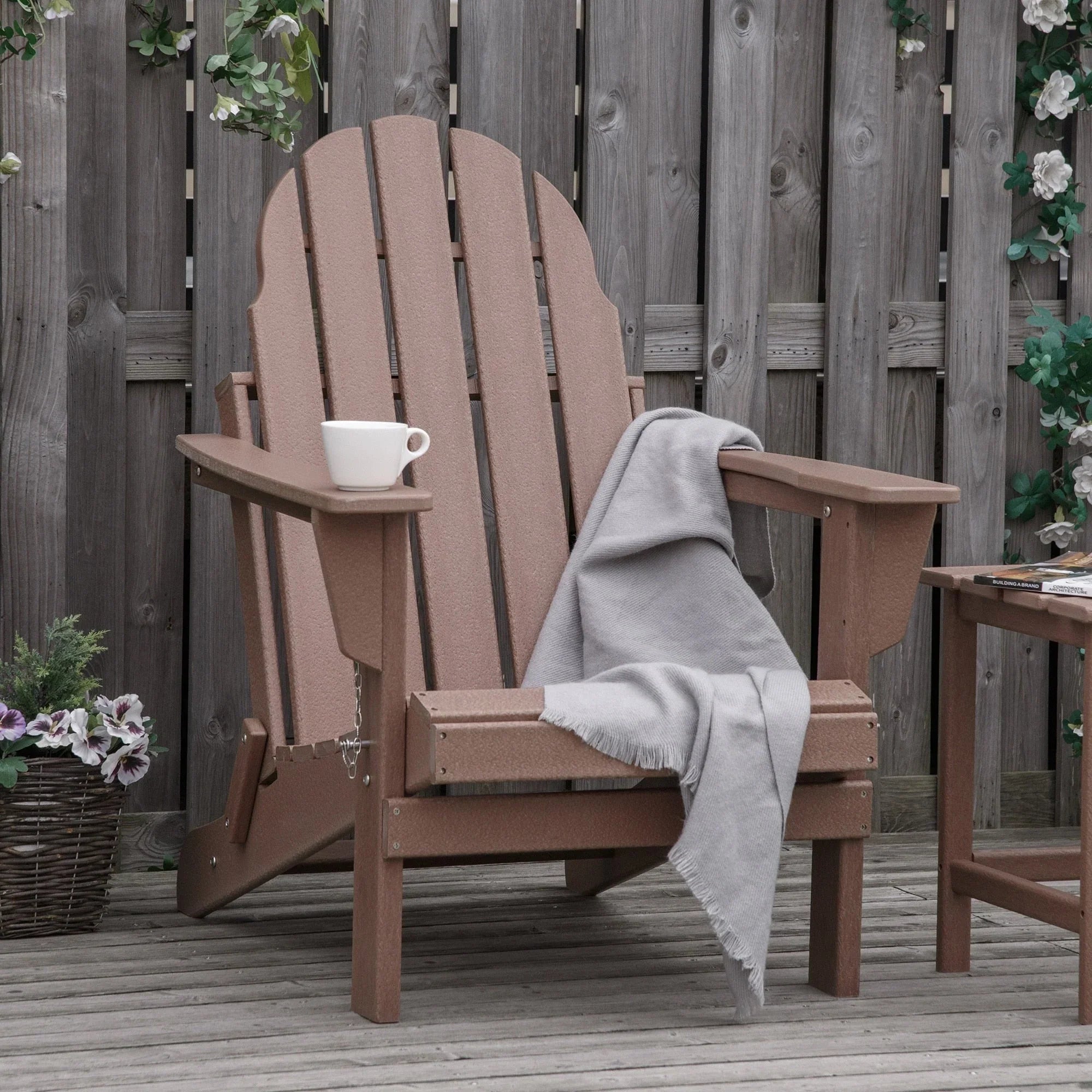Sedia Adirondack pieghevole, sedie a sdraio in plastica HDPE per esterni per tutte le stagioni, per patio, terrazza e arredi da giardino