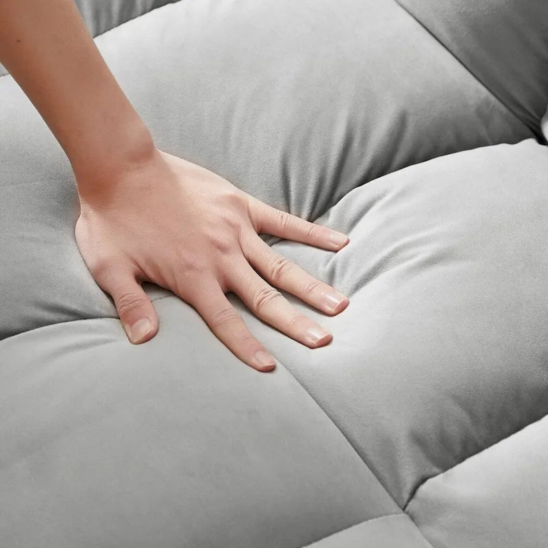Divano letto 3 in 1 in velluto convertibile con letto estraibile e schienale reclinabile
