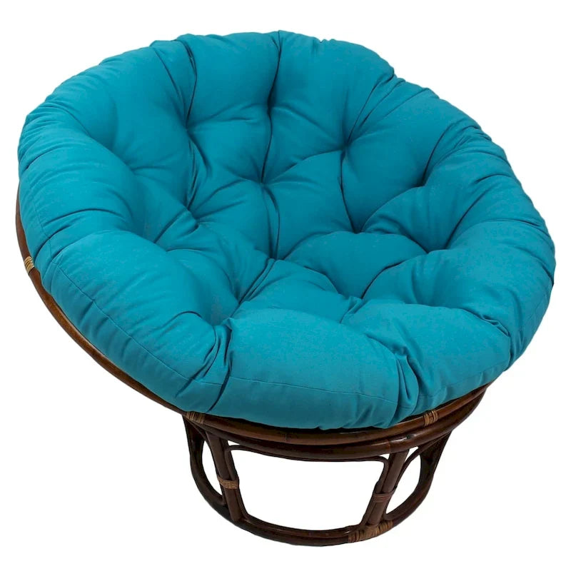 Sedia Papasan in rattan da 42 pollici con cuscino in twill