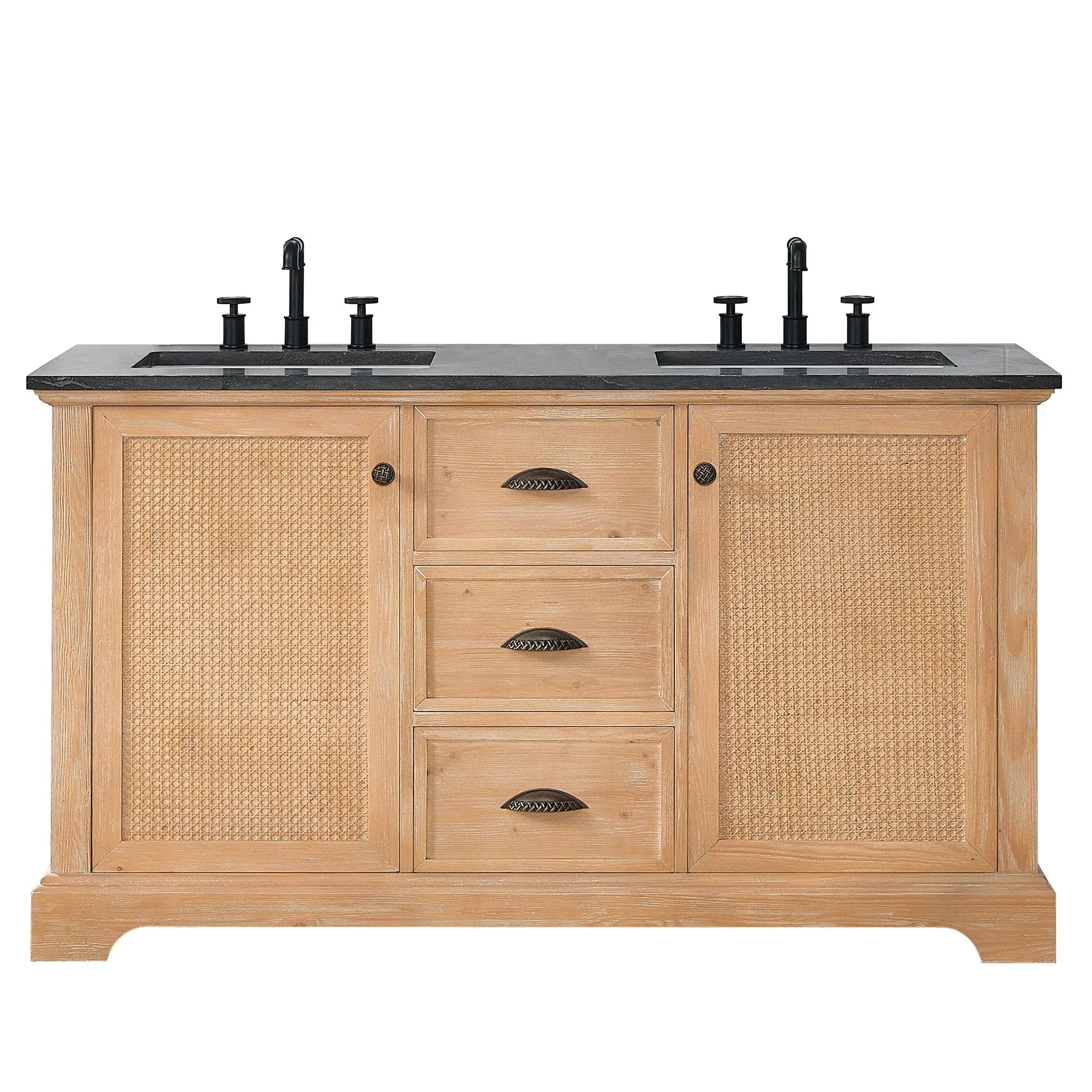 Mobile bagno Hervas con top in marmo naturale senza specchio
