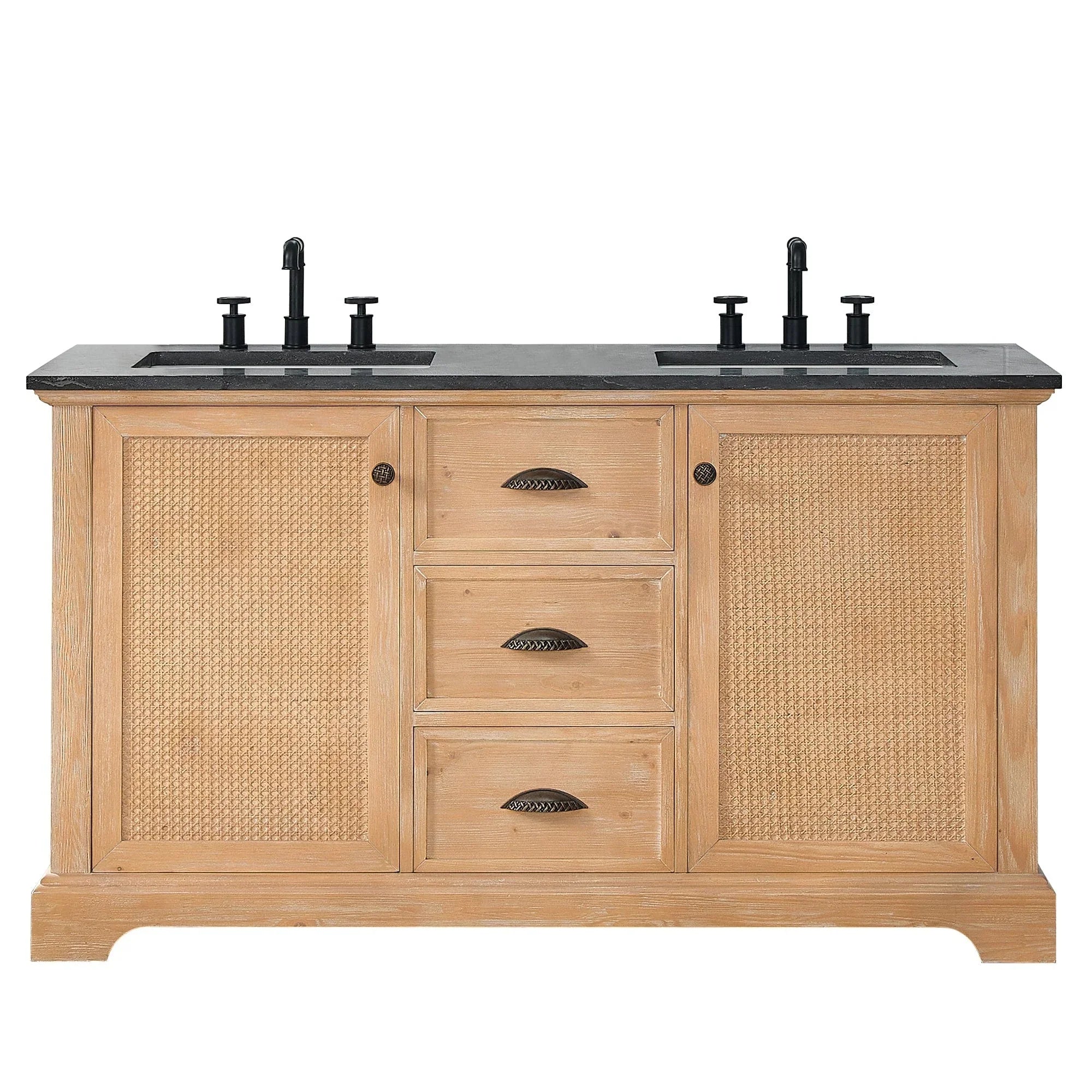 Mobile bagno Hervas con top in marmo naturale senza specchio