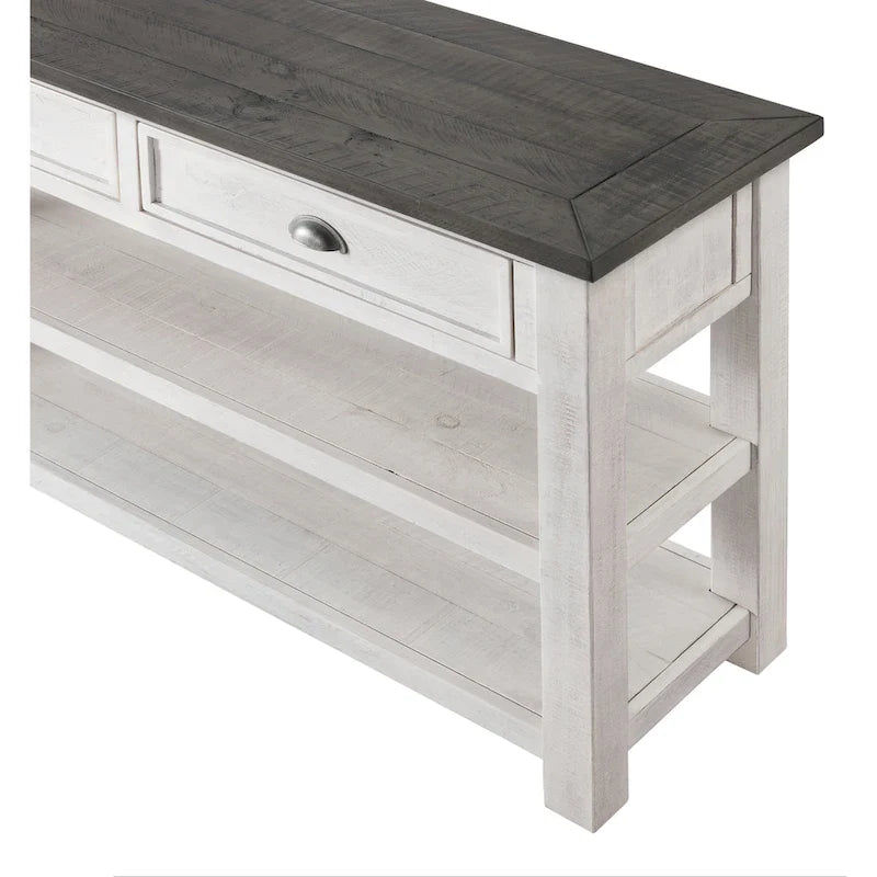 The Gray Barn Downington Consolle da Divano in Legno Massello a 2 Cassetti