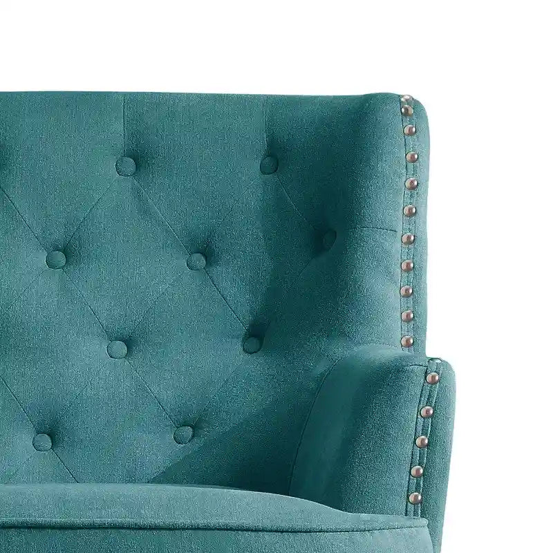 Moser Bay Mignon Poltrona Accent con Schienale Alto Trapuntato, Velluto/Lino, 76 cm