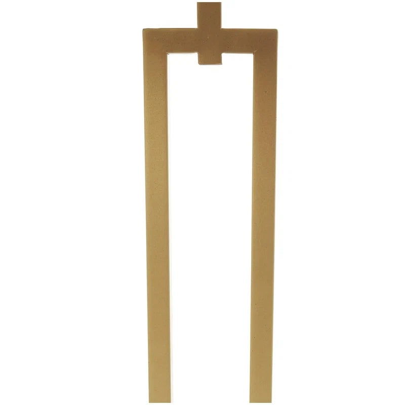 Tavolino d'appoggio/laterale geometrico in marmo con base rettangolare in metallo dorato - Bianco