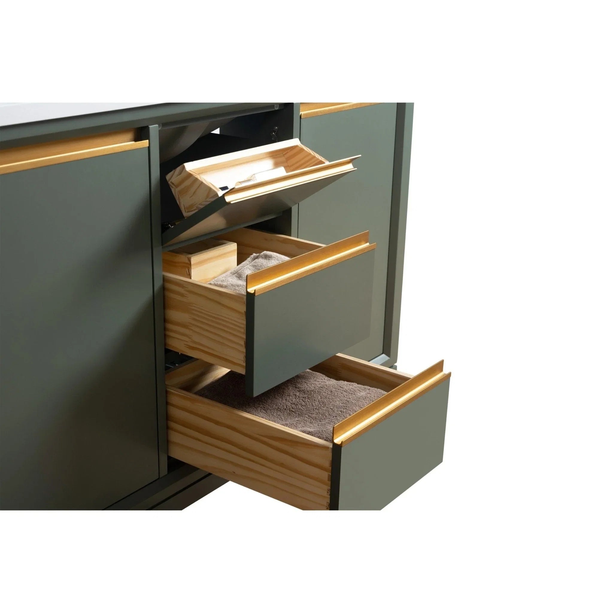 Mobile da Bagno Vanity Art con Lavabo in Ceramica e Top in Marmo Ricomposto