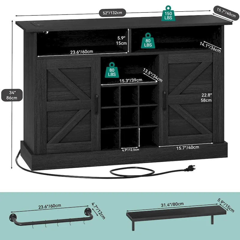 Moasis 52 Buffet Cabinet Mobile Bar da Caffè Rustico