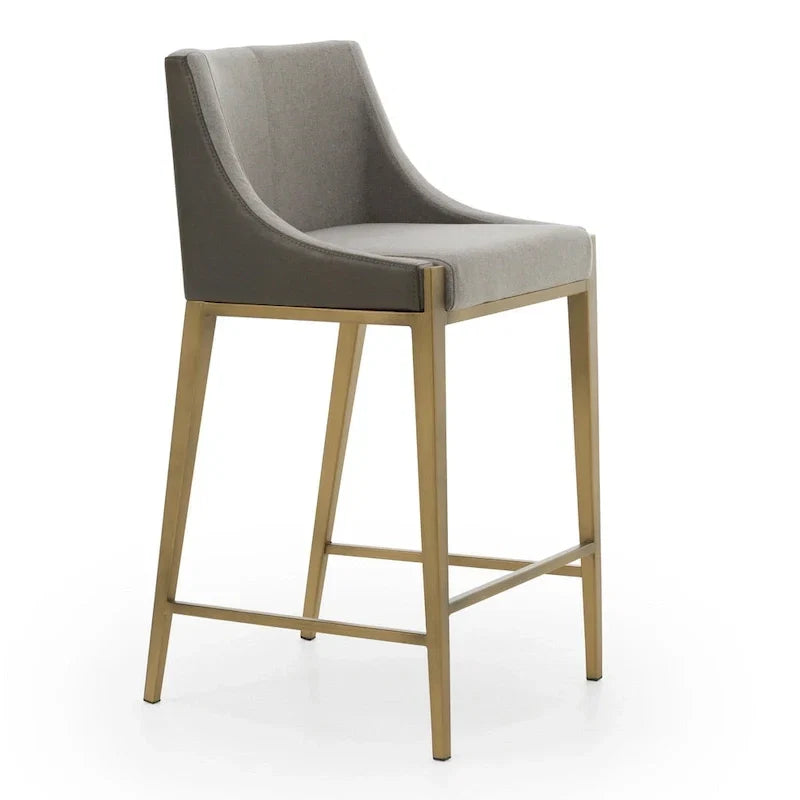 Sgabello da bancone Modrest Fairview moderno grigio e ottone