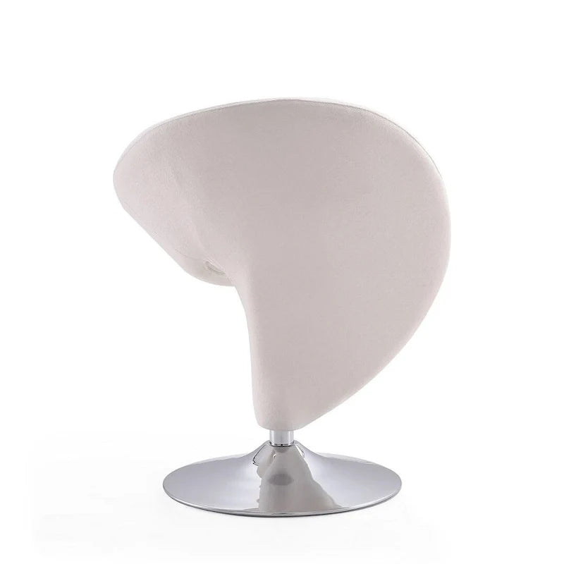 Poltrona girevole accent Curl Chrome di Manhattan Comfort in misto lana (Set di 2)