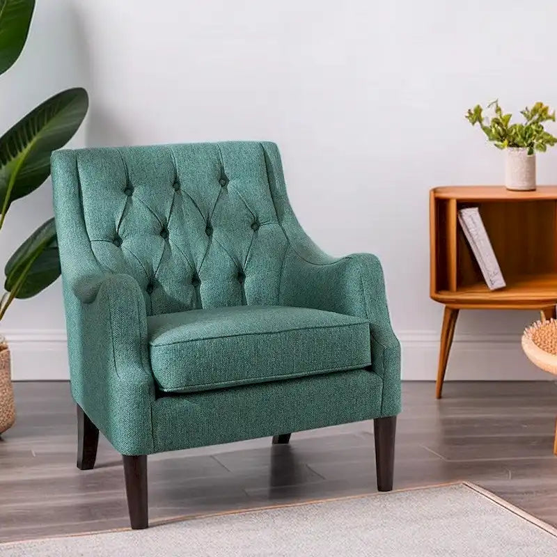 Poltrona moderna accent con bottoni capitonné